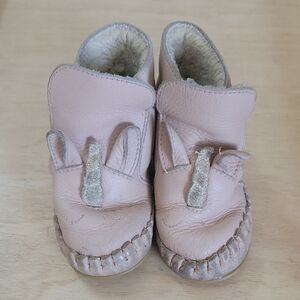 Donsje Toddler Soft Leather Bunny Moccasin Boots - Pink